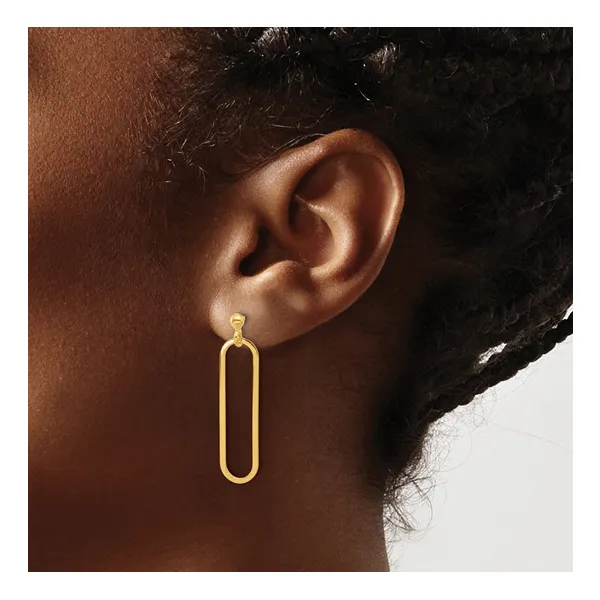 Sterling Silver Gold-Plated Paperclip Dangle Earring Image 2 Stambaugh Jewelers Defiance, OH