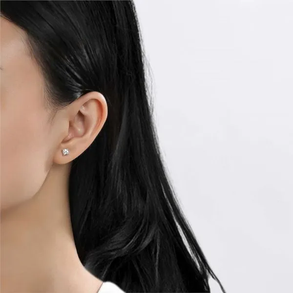 Lafonn 1.00 CTW Stud Earrings in Sterling Silver Image 2 Stambaugh Jewelers Defiance, OH