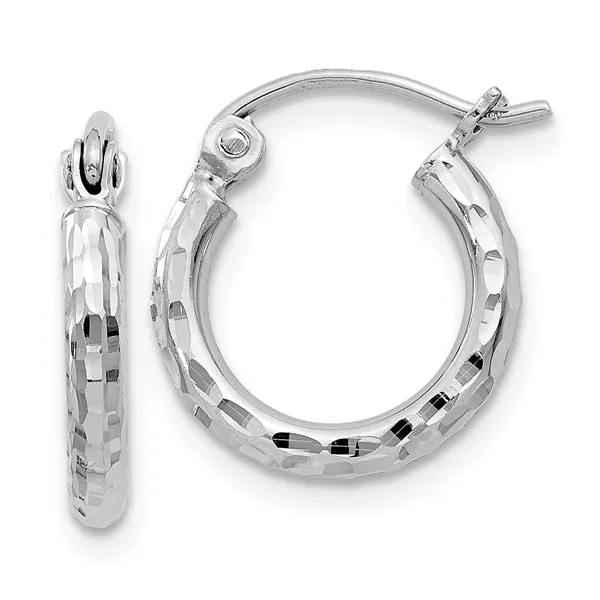 Sterling Silver Diamond Cut Hoop Earrings Stambaugh Jewelers Defiance, OH