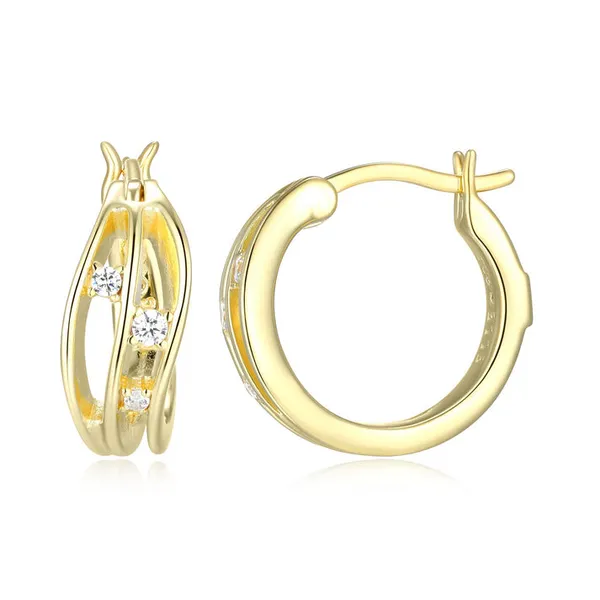 Sterling Silver Gold Plated Hoop Earrings Stambaugh Jewelers Defiance, OH