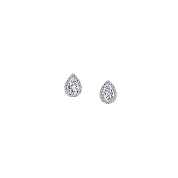 Lafonn Sterling Silver 1.16 CTW Pear Shaped Halo Stud Earrings Stambaugh Jewelers Defiance, OH
