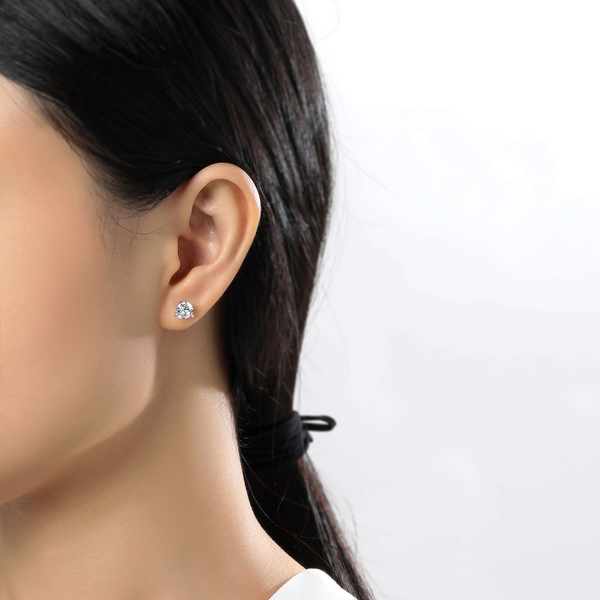 Sterling Silver 3 Prong Martini Stud Earring Image 2 Stambaugh Jewelers Defiance, OH