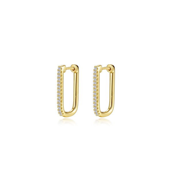 Lafonn Rectangle Hoop Earrings in TR Gold Stambaugh Jewelers Defiance, OH