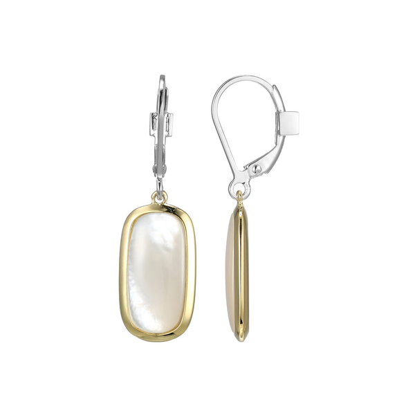 ELLE Sterling Silver Allure Mop Leverback Earrings Stambaugh Jewelers Defiance, OH