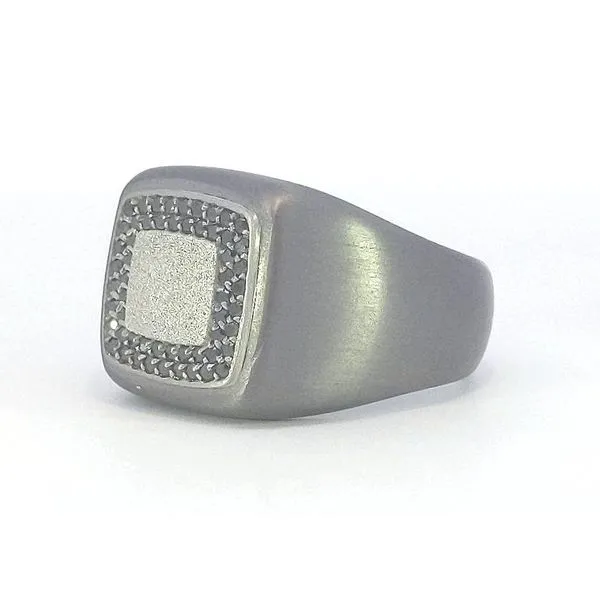 Men's Tantalum and Black Diamond Ring Image 2 Stambaugh Jewelers Defiance, OH