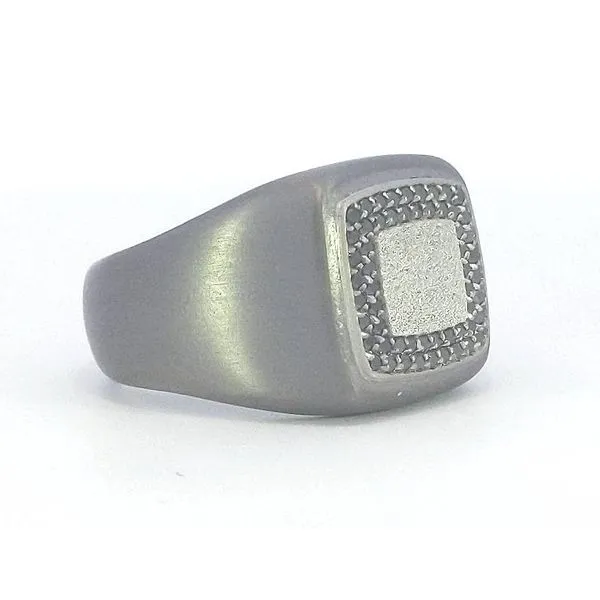Men's Tantalum and Black Diamond Ring Image 3 Stambaugh Jewelers Defiance, OH