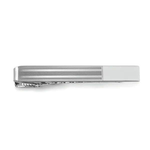 Rhodium Finish Brite Engine-Turned Tie Bar Stambaugh Jewelers Defiance, OH
