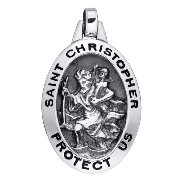 Sterling Silver Saint Christopher Medal on a 20