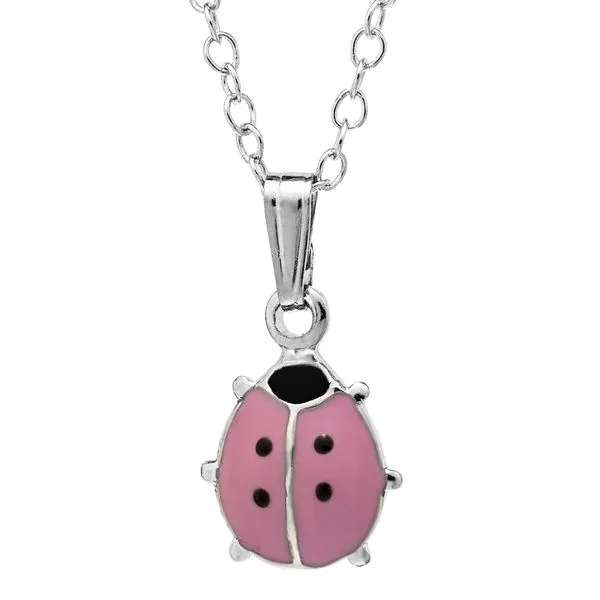 Children's Sterling Silver Pink Ladybug Pendant Stambaugh Jewelers Defiance, OH