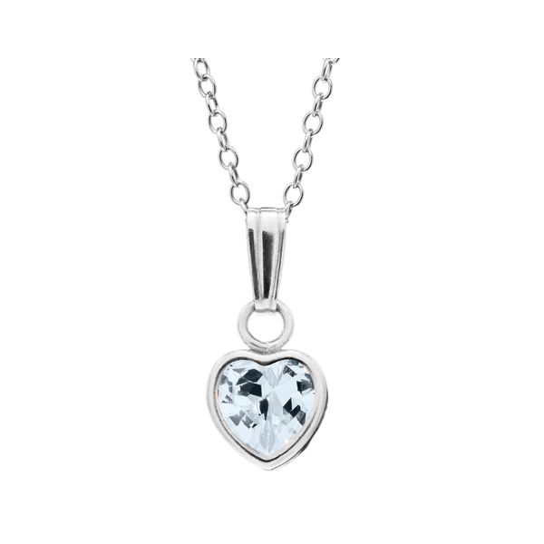 Children's Sterling Silver Cubic Zirconia Heart Pendant Stambaugh Jewelers Defiance, OH