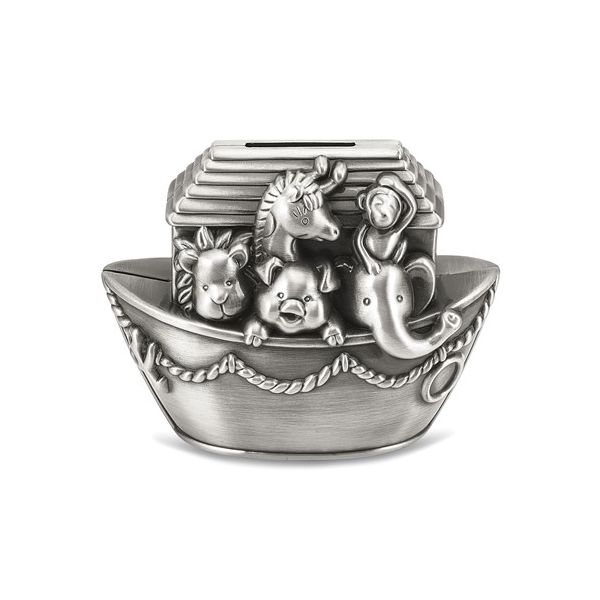 Pewter-tone Noah's Ark Bank Stambaugh Jewelers Defiance, OH