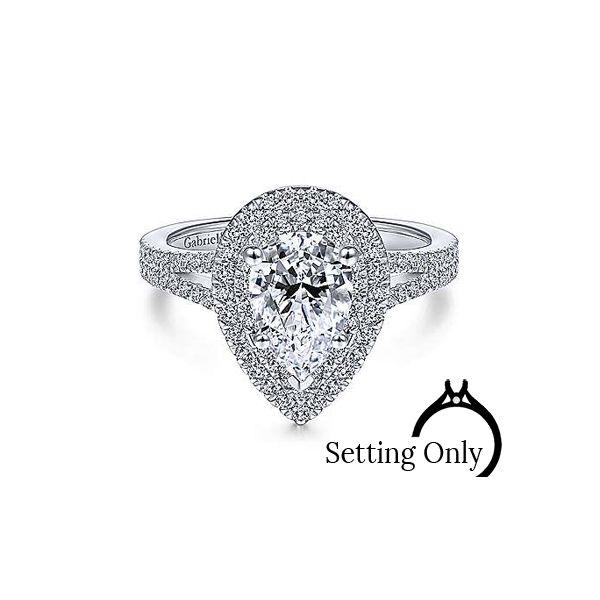 14K White Gold Pear Shape Diamond Engagement Ring Stambaugh Jewelers Defiance, OH