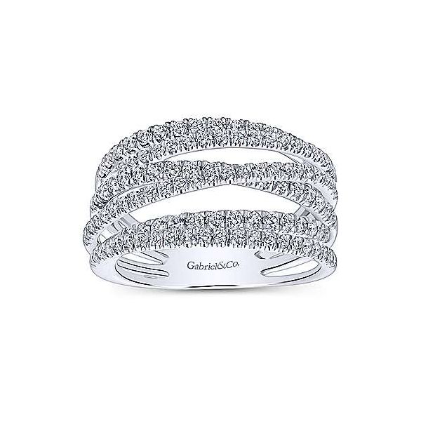 14k White Gold Layered Wide Band Diamond Ring Stambaugh Jewelers Defiance, OH