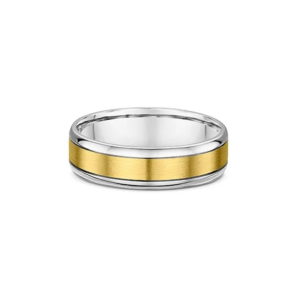 Men's 14Kt White and Yellow Gold Satin and High Polish Wedding Band Stambaugh Jewelers Defiance, OH