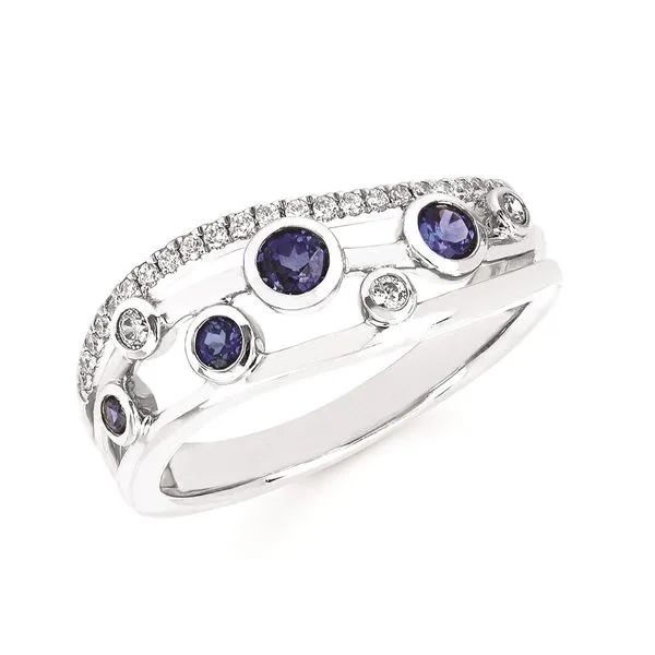 14kt White Gold Sapphire and Diamond Fashion Ring Stambaugh Jewelers Defiance, OH