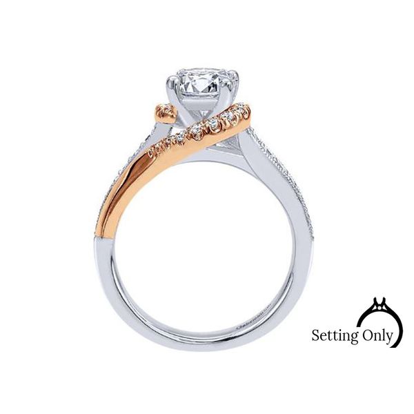 Gabriel & Co. White and Rose Gold Freeform Diamond Engagement Ring Image 3 Stambaugh Jewelers Defiance, OH