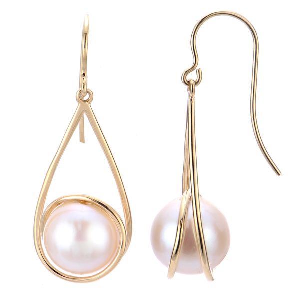 14kt Yellow Gold Pearl Drop Earrings Stambaugh Jewelers Defiance, OH
