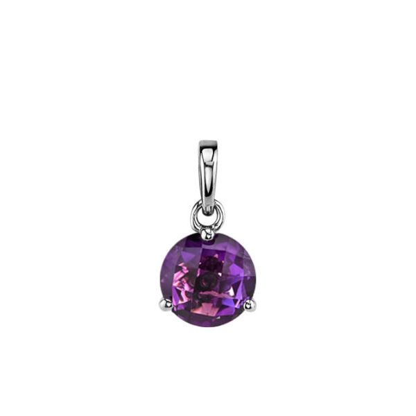 14kt White Gold Amethyst Pendant Image 3 Stambaugh Jewelers Defiance, OH