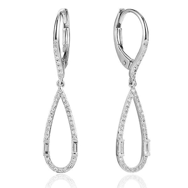 14kt White Gold Diamond Leverback Earrings Stambaugh Jewelers Defiance, OH