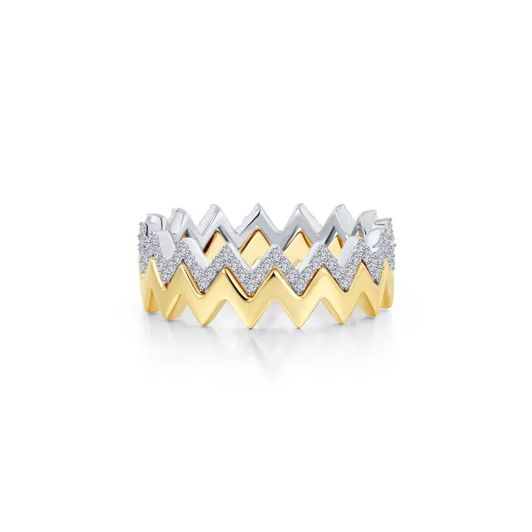 Sterling Silver and Tr Gold Two-Piece Eternity Ring Set Stambaugh Jewelers Defiance, OH