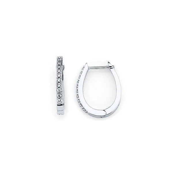 14kt White Gold Diamond Hoop Earrings Stambaugh Jewelers Defiance, OH