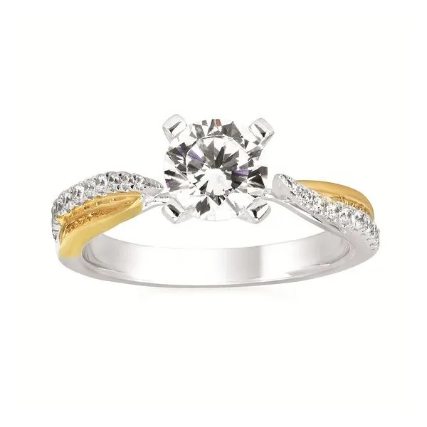 14kt White and Yellow Gold Free Form Engagement Mounting Stambaugh Jewelers Defiance, OH