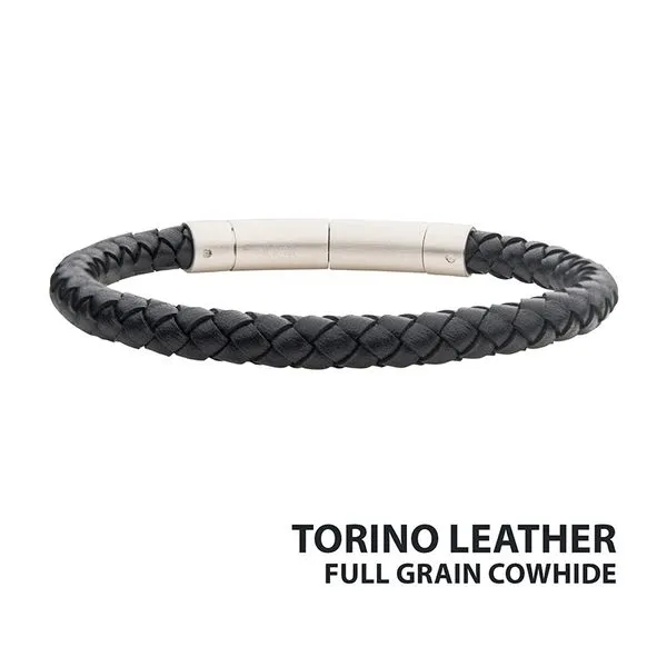 Inox 6mm Black Full Grain Cowhide Leather Bracelet Stambaugh Jewelers Defiance, OH