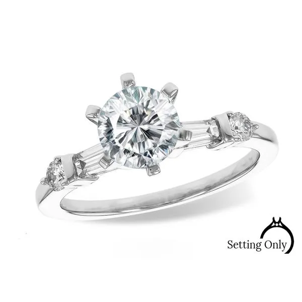 14kt White Gold Straight Line Engagement Mounting Stambaugh Jewelers Defiance, OH