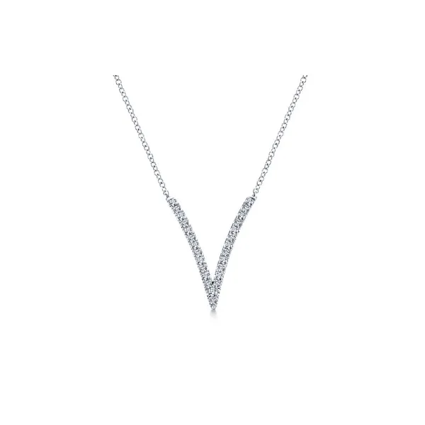 14kt White Gold Diamond Chevron Necklace Stambaugh Jewelers Defiance, OH