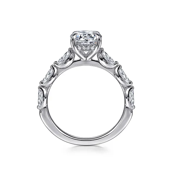 14Kt White Gold Straight Design Engagement Ring Image 2 Stambaugh Jewelers Defiance, OH