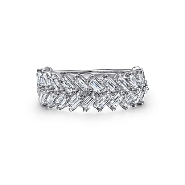 14K White Gold Baguette Diamond Anniversary Band Stambaugh Jewelers Defiance, OH