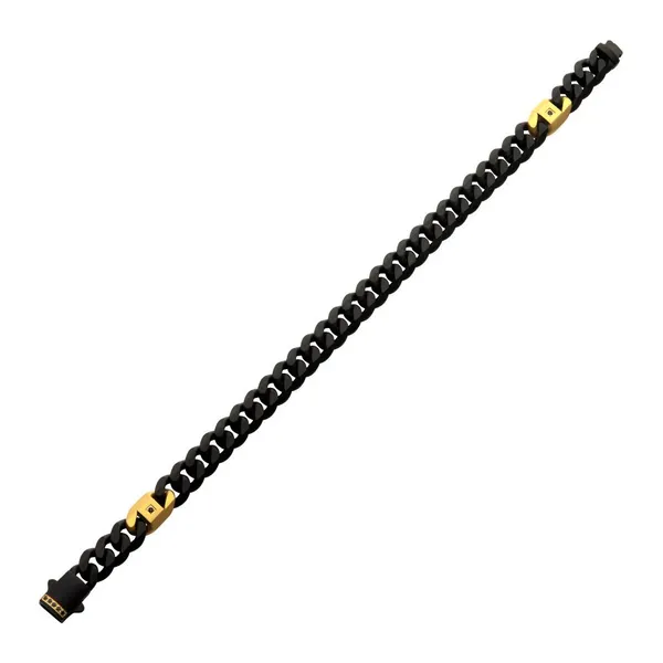 Black IP Steel Matte Finish Miami Cuban Chain Bracelet Image 2 Stambaugh Jewelers Defiance, OH