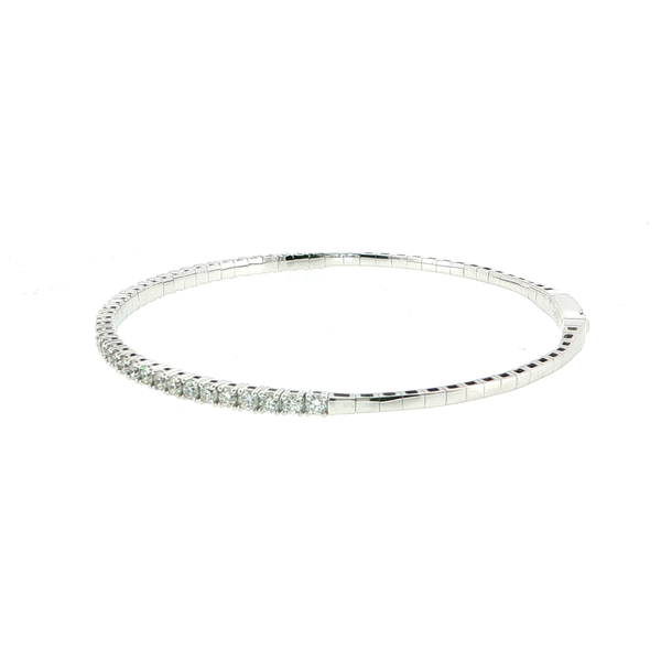 14kt White Gold Flexible Diamond Bangle Bracelet Image 3 Stambaugh Jewelers Defiance, OH