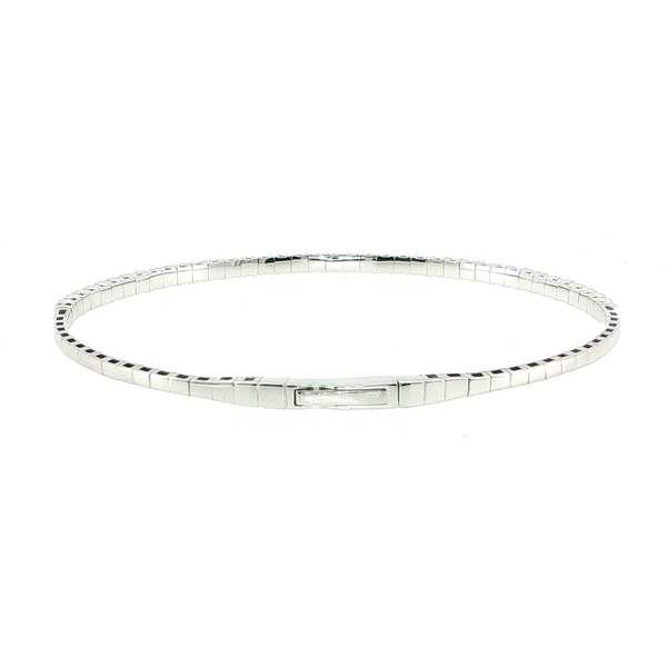 14kt White Gold Flexible Diamond Bangle Bracelet Image 5 Stambaugh Jewelers Defiance, OH