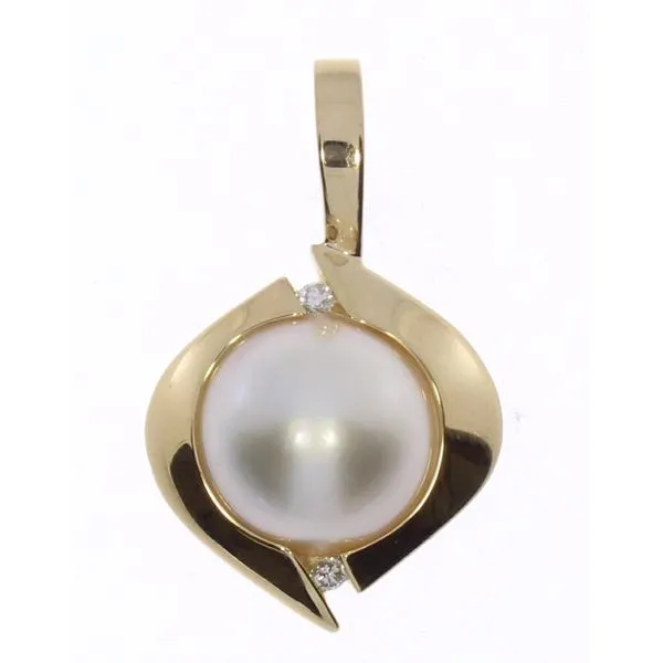 Estate 14kt Yellow Gold Mabe Pearl Slide Enhancer Stambaugh Jewelers Defiance, OH