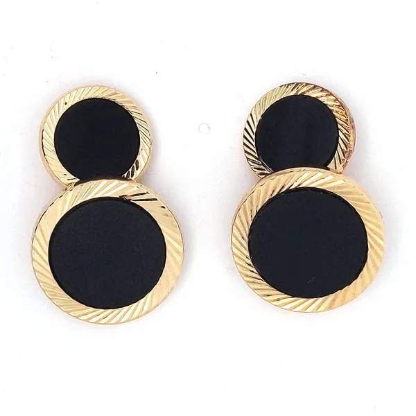 Estate Gold Vermeil Black Onyx Cuff Links