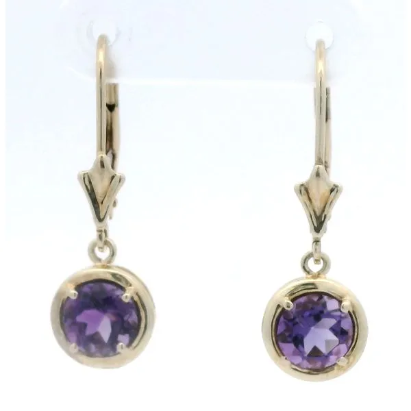 Estate 14kt Yellow Gold Amethyst Earrings Stambaugh Jewelers Defiance, OH