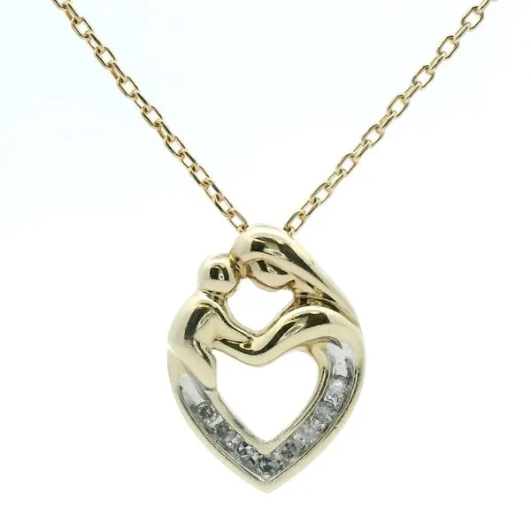 Estate 10kt Yellow Gold Mother and Child Necklace Stambaugh Jewelers Defiance, OH