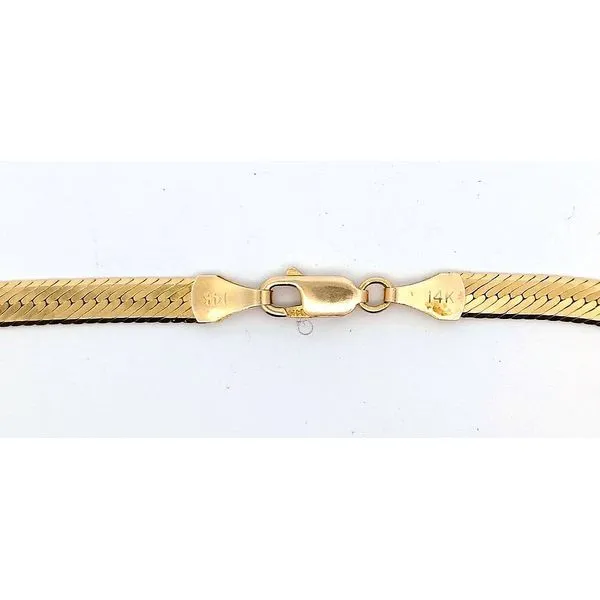 Estate 14kt Yellow Gold Herringbone Necklace Stambaugh Jewelers Defiance, OH