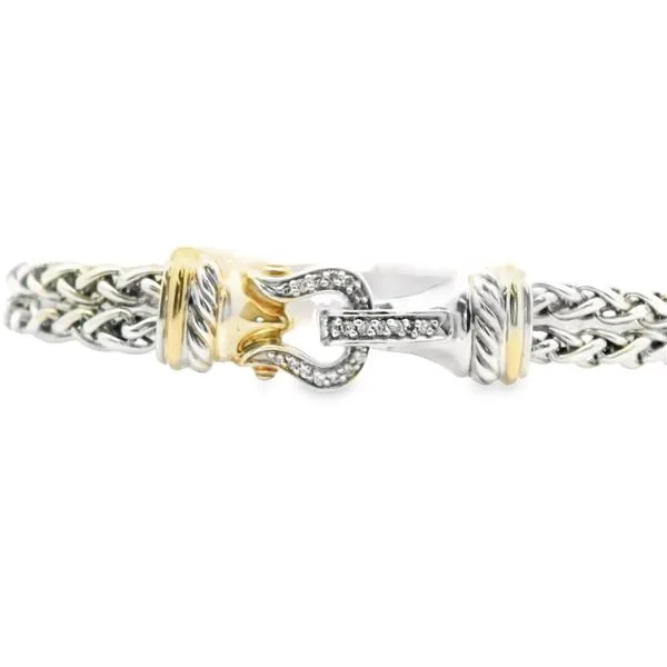 Estate David Yurman Sterling Silver and 18kt Gold Bracelert Stambaugh Jewelers Defiance, OH