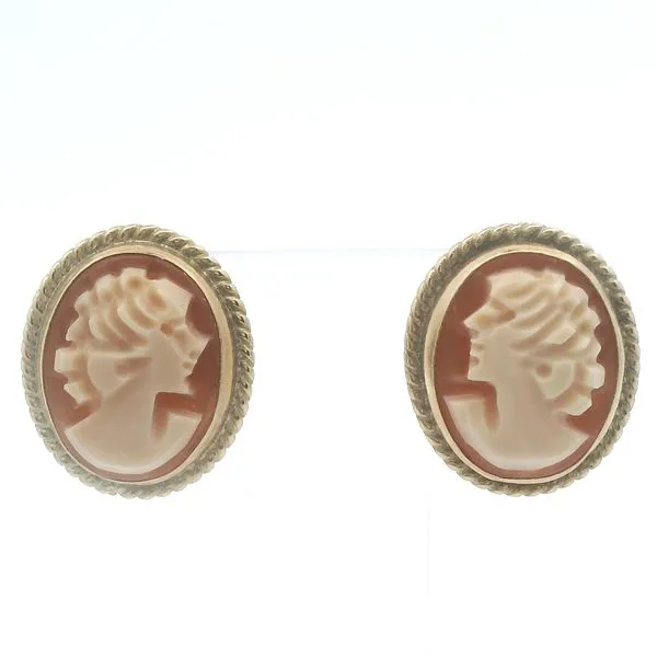 Estate 14kt Yellow Gold Cameo Earrings Stambaugh Jewelers Defiance, OH