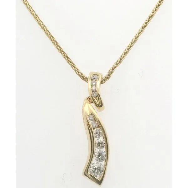 Estate 14kt Yellow Gold Diamond Journey Pendant