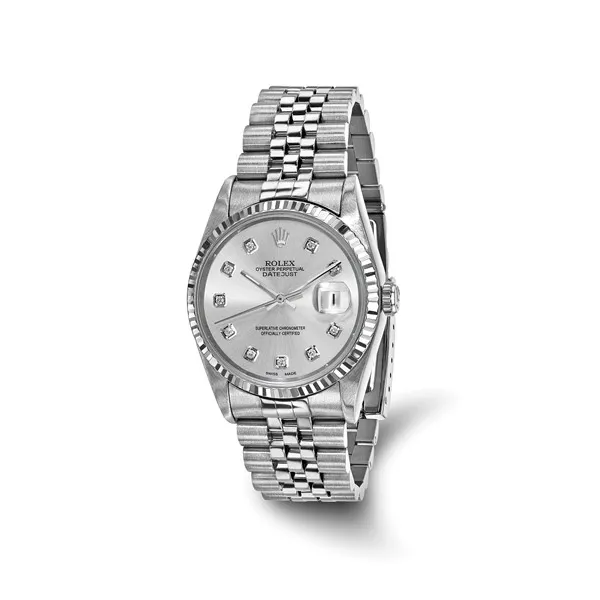 Pre-Owned Rolex with Diamond Dial and Fluted Bezel Stambaugh Jewelers Defiance, OH