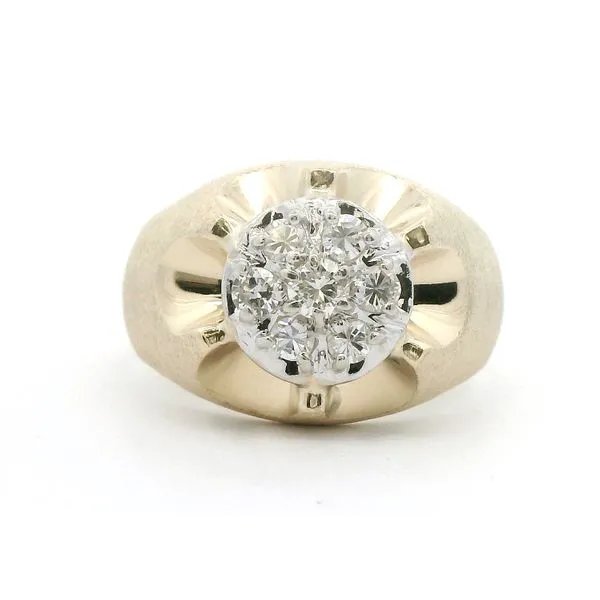 Estate Gent's 14K Yellow Gold and White Gold Diamond Cluster Ring Stambaugh Jewelers Defiance, OH