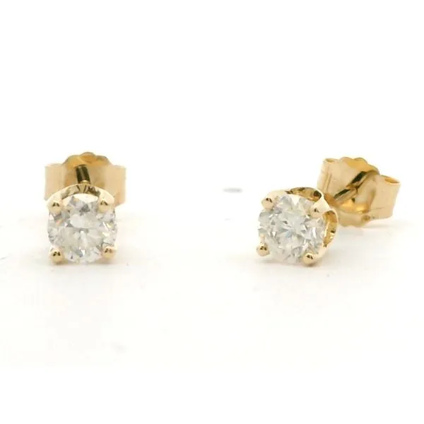 Estate 14kt Yellow  Gold Diamond Stud Earrings Stambaugh Jewelers Defiance, OH