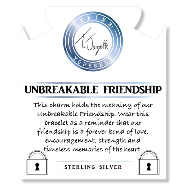 T Jazelle Australian Agate Gemstone Bracelet with Unbreakable Friendship Sterling Silver Charm Image 2 Stambaugh Jewelers Defiance, OH
