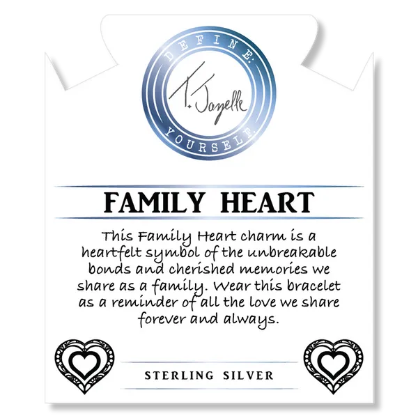 T Jazelle Purple Turquoise Gemstone Bracelet with Family Heart Cutout Sterling Silver Charm Image 2 Stambaugh Jewelers Defiance, OH