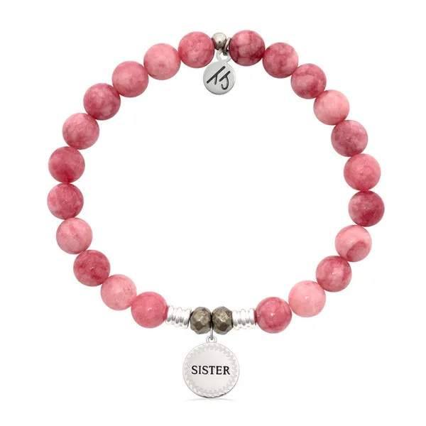 T. Jazelle Pink Jade Gemstone Bracelet Stambaugh Jewelers Defiance, OH