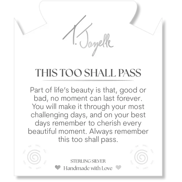 T Jazelle Mountain Blue Jade Gemstone Bracelet with This Too Shall Pass Sterling Silver Charm Image 2 Stambaugh Jewelers Defiance, OH