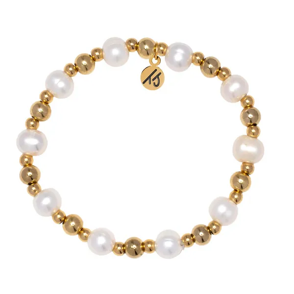 T Jazelle Gold Day by Day Collection- Pearl Gemstone Bracelet Stambaugh Jewelers Defiance, OH